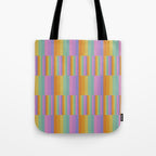 Mixed Stripes Pattern I Colorful Rainbow Tote Bag Gallery Image 1