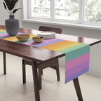 Mixed Stripes Pattern I Colorful Rainbow Table Runner Gallery Image 2