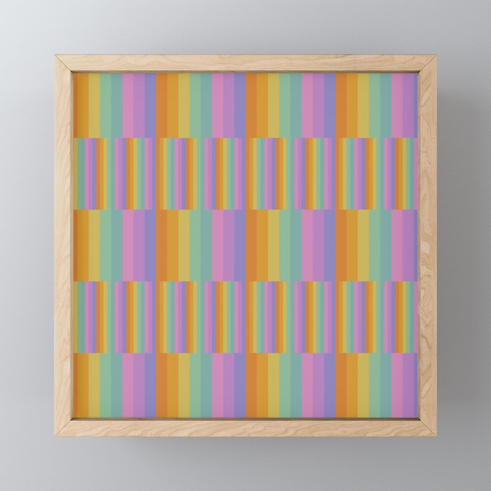 Mixed Stripes Pattern I Colorful Rainbow Mini Art Print Gallery Image 1
