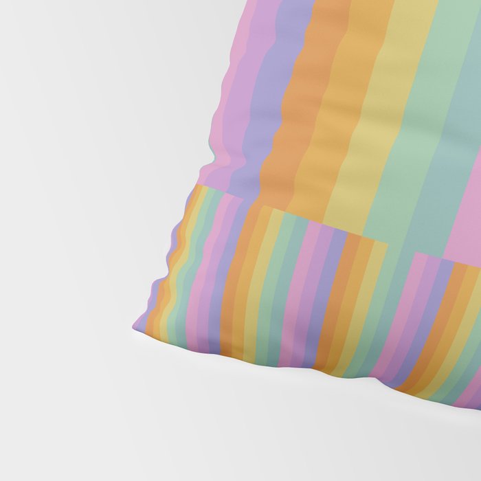 Mixed Stripes Pattern I Colorful Rainbow Pillow Sham Gallery Image 4
