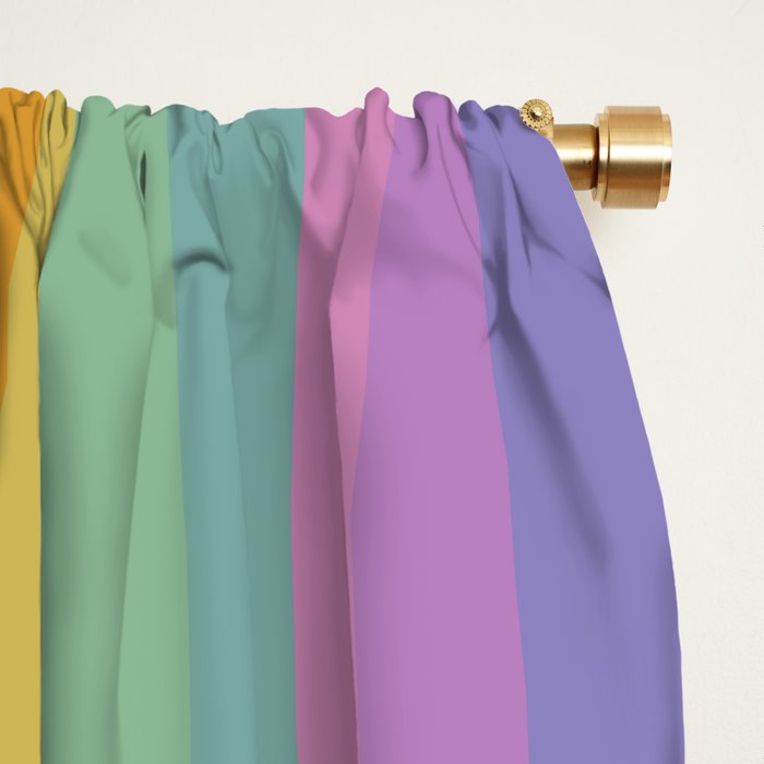 Mixed Stripes Pattern I Colorful Rainbow Window Curtain Gallery Image 2