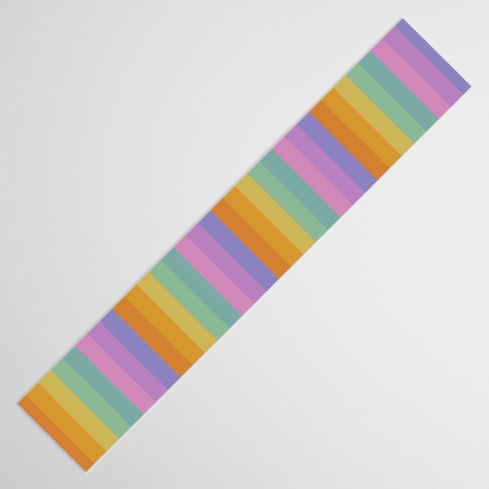 Mixed Stripes Pattern I Colorful Rainbow Table Runner Gallery Image 3