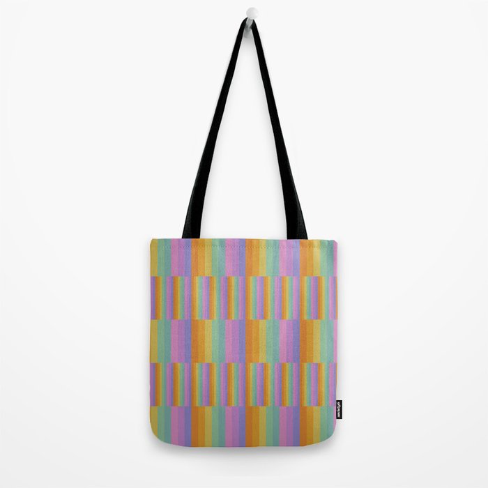 Mixed Stripes Pattern I Colorful Rainbow Tote Bag Gallery Image 2