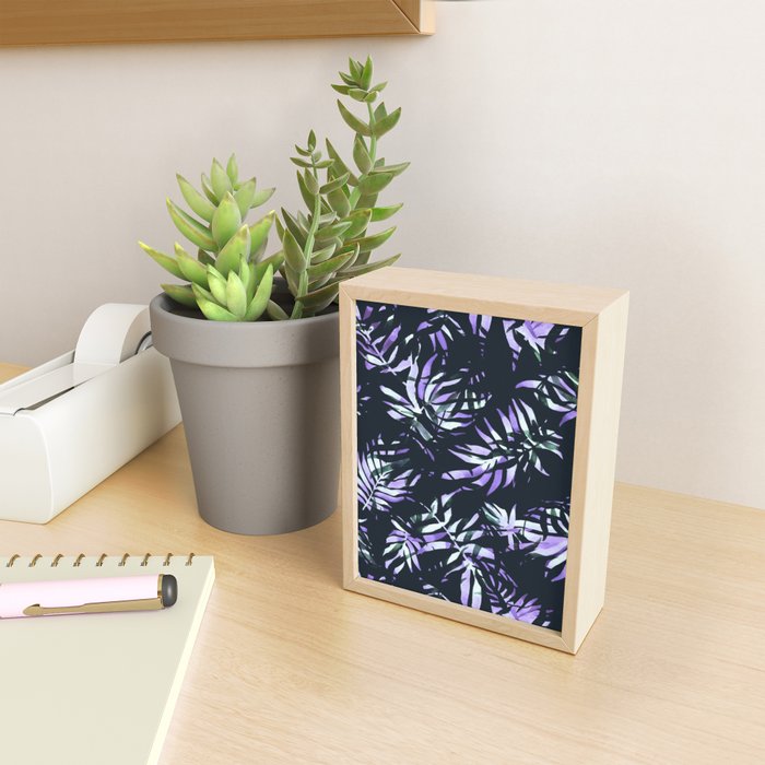 Dark abstract tropical leaves D1 Mini Art Print Gallery Image 2