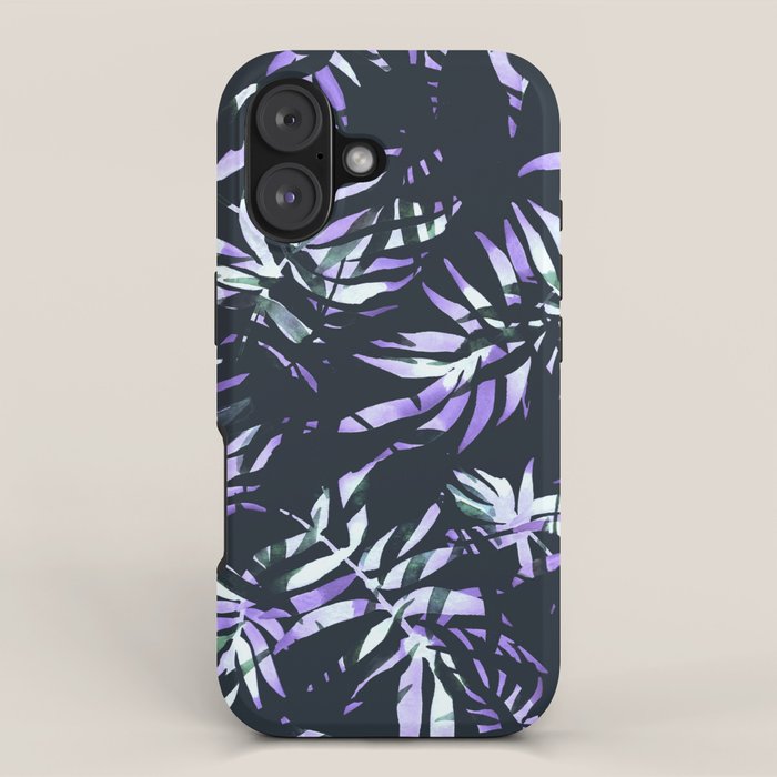 Dark abstract tropical leaves D1 iPhone Case Gallery Image 1