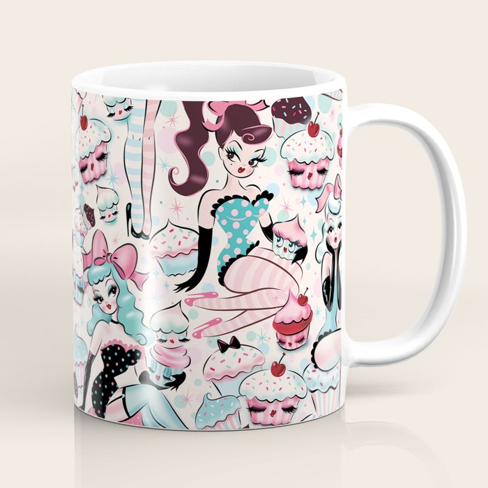 Cupcake Dolls Pattern Coffee Mug Gallery Image 1