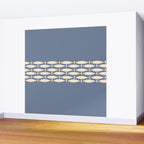 Fish Stripe - Mid Century Modern Minimalism in Stone Blue and Cream Wall Mural Gallery Image 2