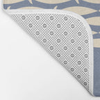 Fish Stripe - Mid Century Modern Minimalism in Stone Blue and Cream Bath Mat Gallery Image 2