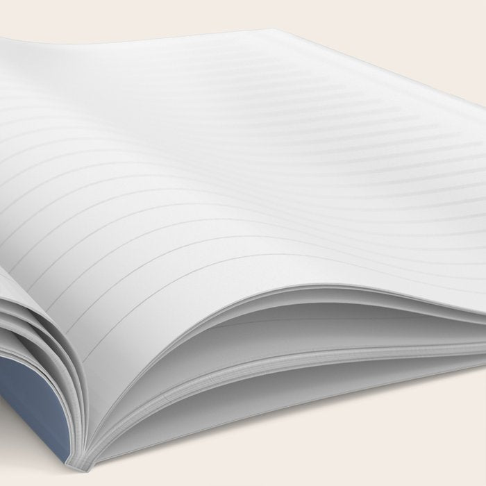 Fish Stripe - Mid Century Modern Minimalism in Stone Blue and Cream Notebook Gallery Image 2