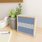 Fish Stripe - Mid Century Modern Minimalism in Stone Blue and Cream Mini Art Print Gallery Image 2