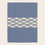 Fish Stripe - Mid Century Modern Minimalism in Stone Blue and Cream Poster Gallery Image 4