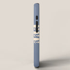 Fish Stripe - Mid Century Modern Minimalism in Stone Blue and Cream iPhone Case Gallery Image 2
