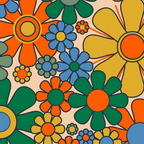 Retro Garden Flowers Groovy 60s 70s Floral Pattern Mustard Green Orange Blue Coffee Mug Gallery Image 2