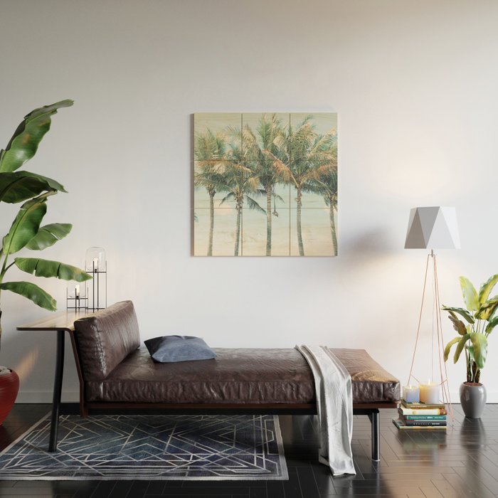 Tropical Palm Trees Wood Wall Art Gallery Image 2