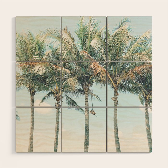 Tropical Palm Trees Wood Wall Art Gallery Image 1