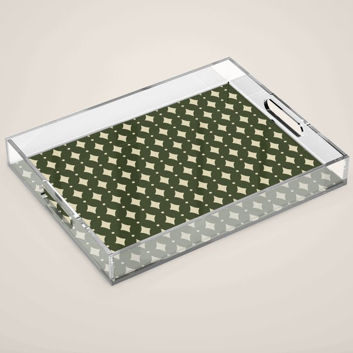 Vintage Stars XI Forest Green Acrylic Tray Gallery Image 1