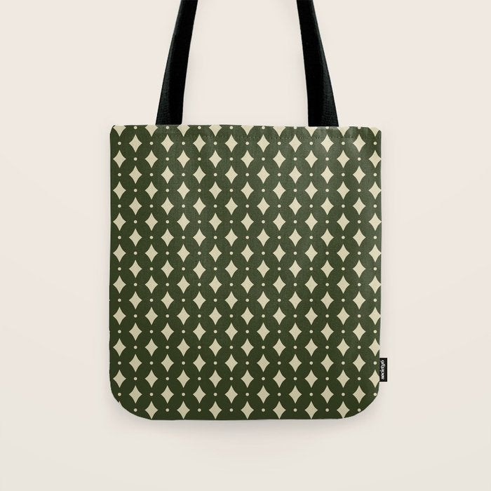 Vintage Stars XI Forest Green Tote Bag Gallery Image 1