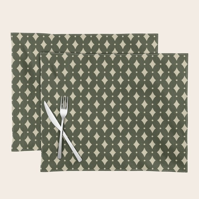 Vintage Stars XI Forest Green Placemat Gallery Image 1