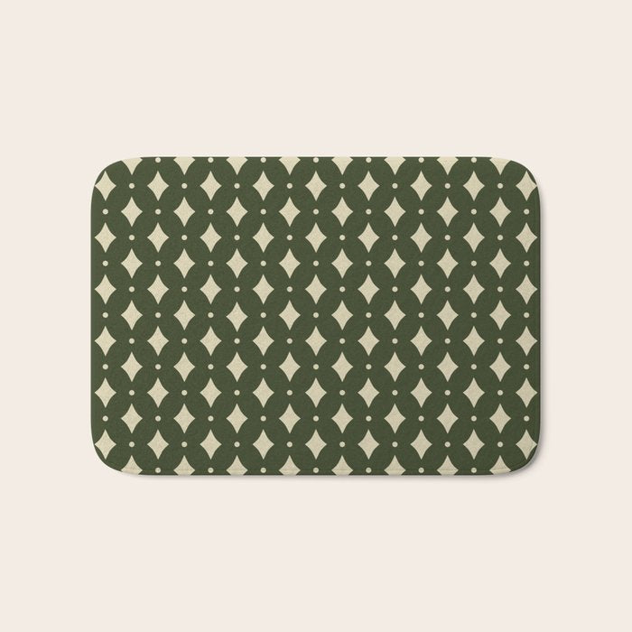 Vintage Stars XI Forest Green Bath Mat Gallery Image 1