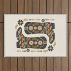 Cowboy boots and flowers Outdoor Rug Gallery Image 1
