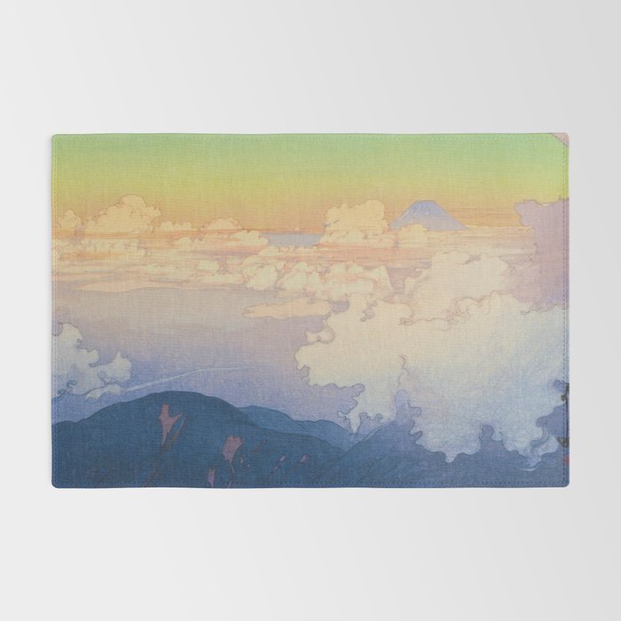 Above the Clouds (Un-Hyo) Vintage Beautiful Japanese Woodblock Print Hiroshi Yoshida Rug Gallery Image 2