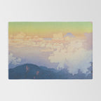 Above the Clouds (Un-Hyo) Vintage Beautiful Japanese Woodblock Print Hiroshi Yoshida Rug Gallery Image 2