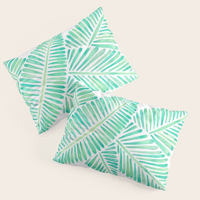 Tropical Banana Leaves - Mint Palette Pillow Sham Gallery Image 3