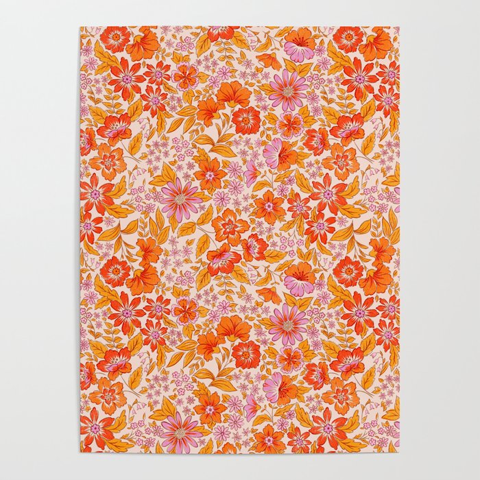 Posey - orange and pink Poster Gallery Image 4