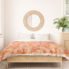 Posey - orange and pink Duvet Cover Gallery Image 3