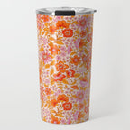 Posey - orange and pink Travel Mug Gallery Image 1