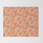 Posey - orange and pink Throw Blanket Gallery Image 2