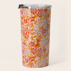 Posey - orange and pink Travel Mug Gallery Image 3
