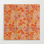 Posey - orange and pink Wood Wall Art Gallery Image 1