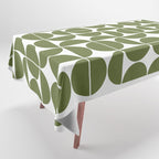 Mid Century Modern Geometric 04 Olive Green Tablecloth Gallery Image 1