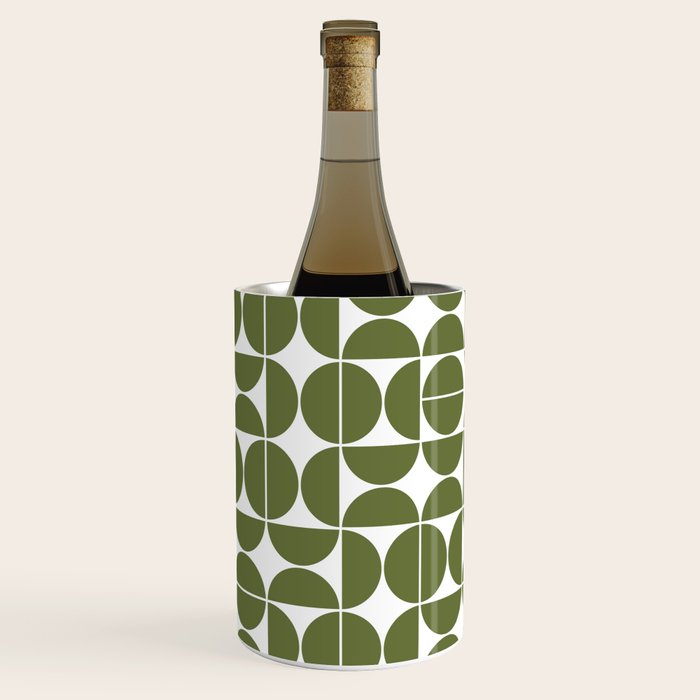 Mid Century Modern Geometric 04 Olive Green Wine Chiller Gallery Image 2