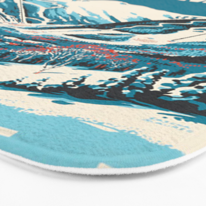 Stowe, Vermont Vintage Ski Poster Bath Mat Gallery Image 3