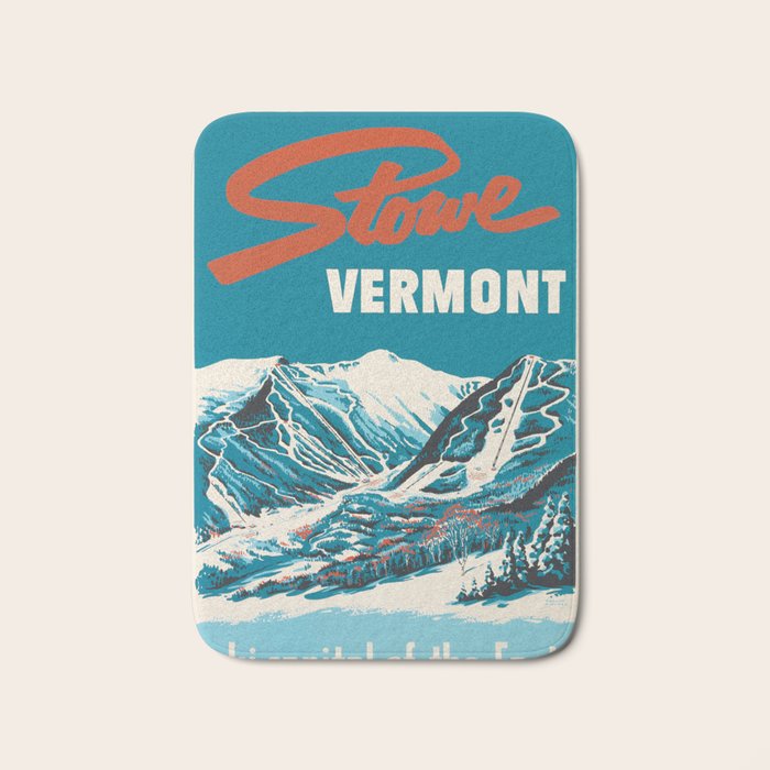 Stowe, Vermont Vintage Ski Poster Bath Mat Gallery Image 1