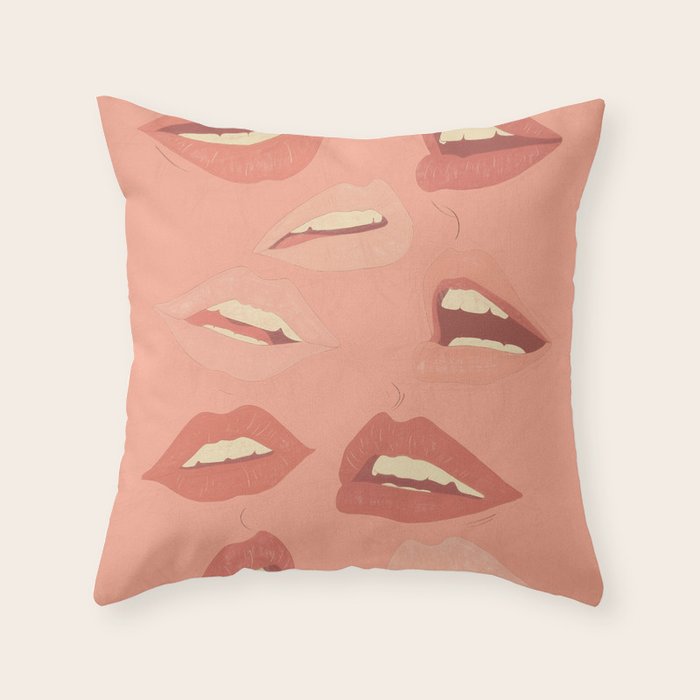 Playful Lips 2 Throw Pillow Gallery Image 6