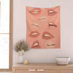 Playful Lips 2 Wall Tapestry Gallery Image 2