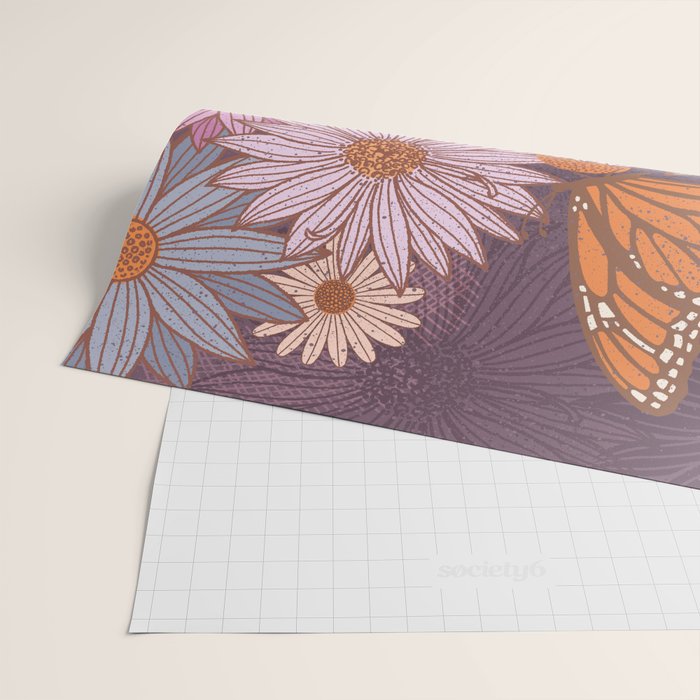 Monarch Butterfly and Wildflowers Wrapping Paper Gallery Image 2