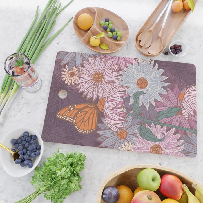 Monarch Butterfly and Wildflowers Cutting Board Gallery Image 2