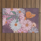 Monarch Butterfly and Wildflowers Outdoor Rug Gallery Image 1