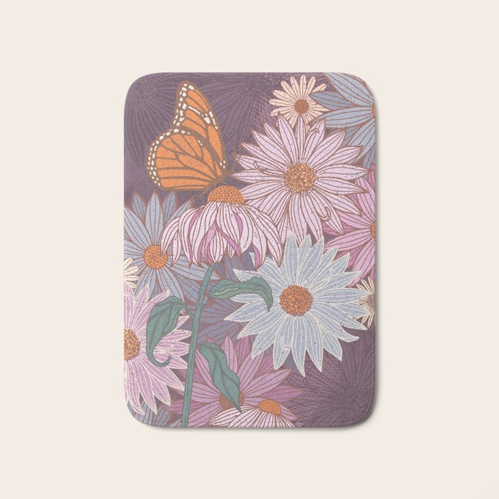 Monarch Butterfly and Wildflowers Bath Mat Gallery Image 1