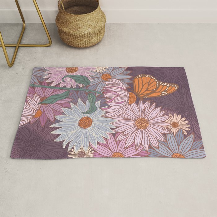 Monarch Butterfly and Wildflowers Rug Gallery Image 1