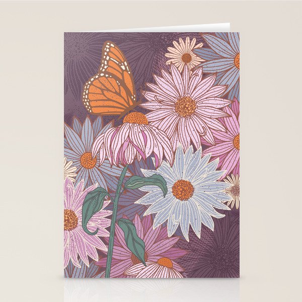 Monarch Butterfly and Wildflowers Stationery Card Gallery Image 1