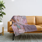 Monarch Butterfly and Wildflowers Throw Blanket Gallery Image 1