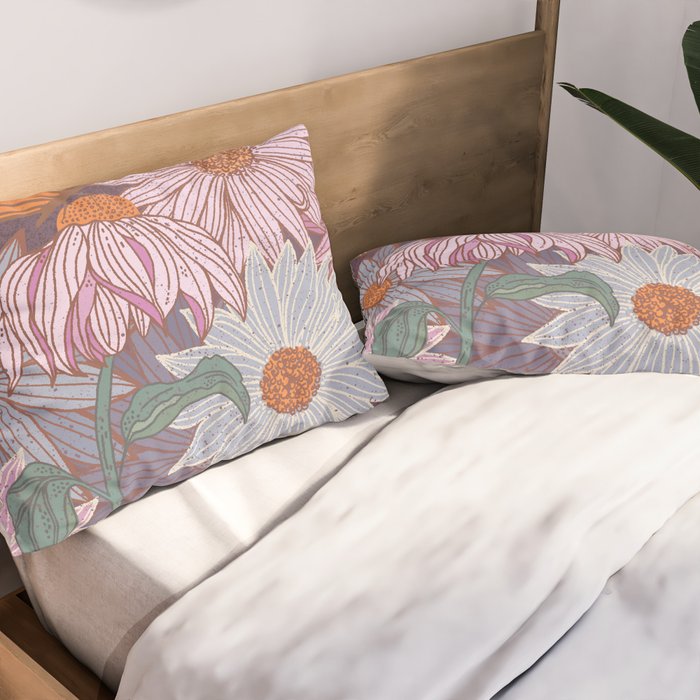 Monarch Butterfly and Wildflowers Pillow Sham Gallery Image 2
