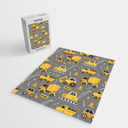 Construction Trucks on Gray Jigsaw Puzzle Gallery Image 2