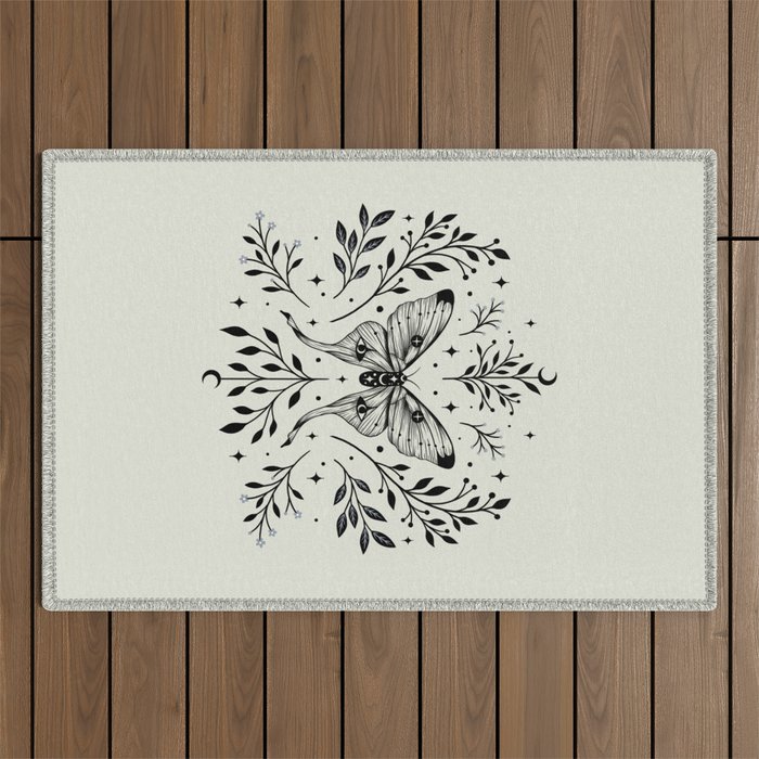 Mystical Luna Moth Outdoor Rug Gallery Image 1