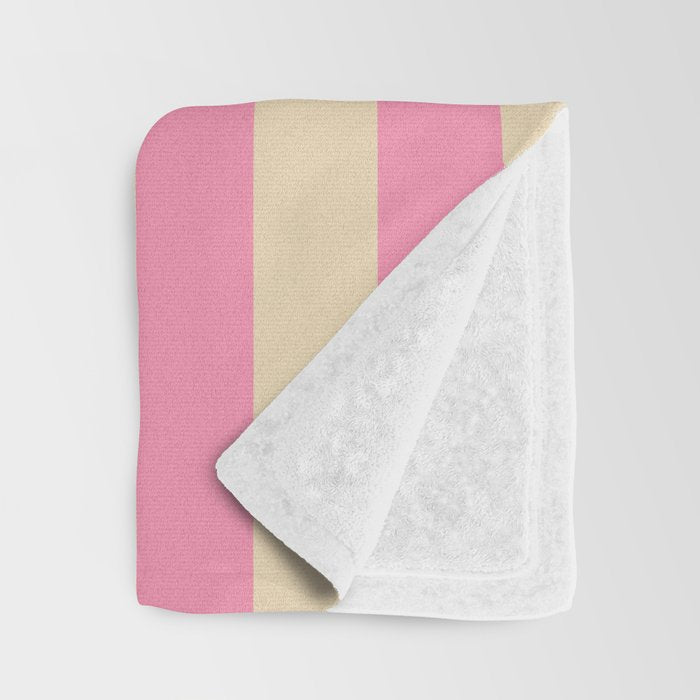 Joyful Flower and Stripes Pop Floral Pink and Blue Throw Blanket Gallery Image 3